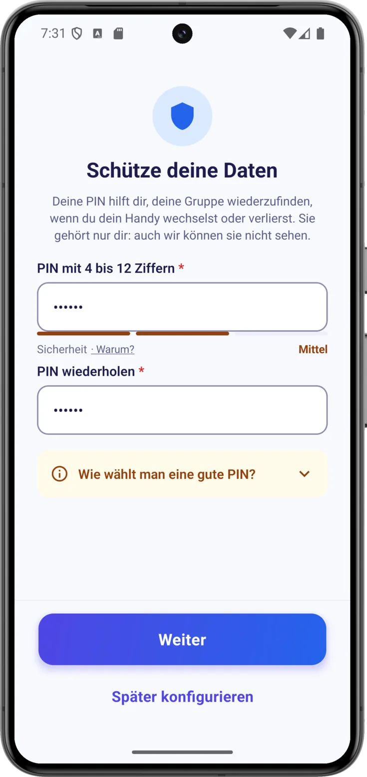 PIN wiederholen