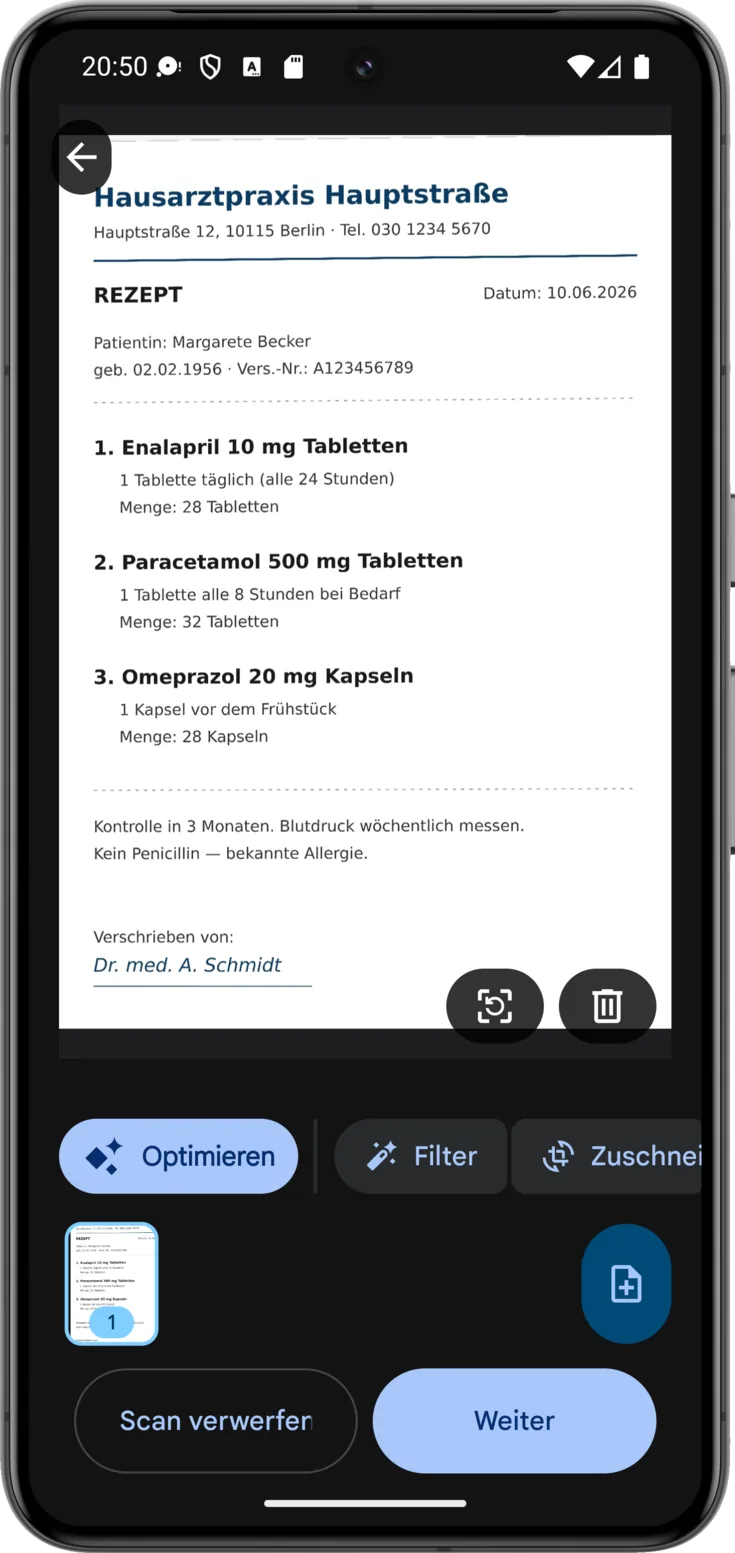 Importieren, mehrere Seiten und zuschneiden