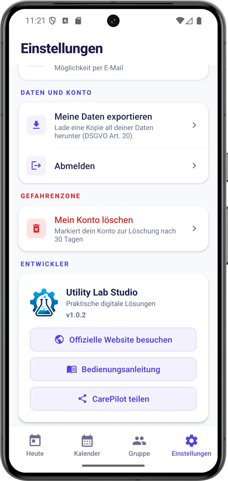 Daten und Konto