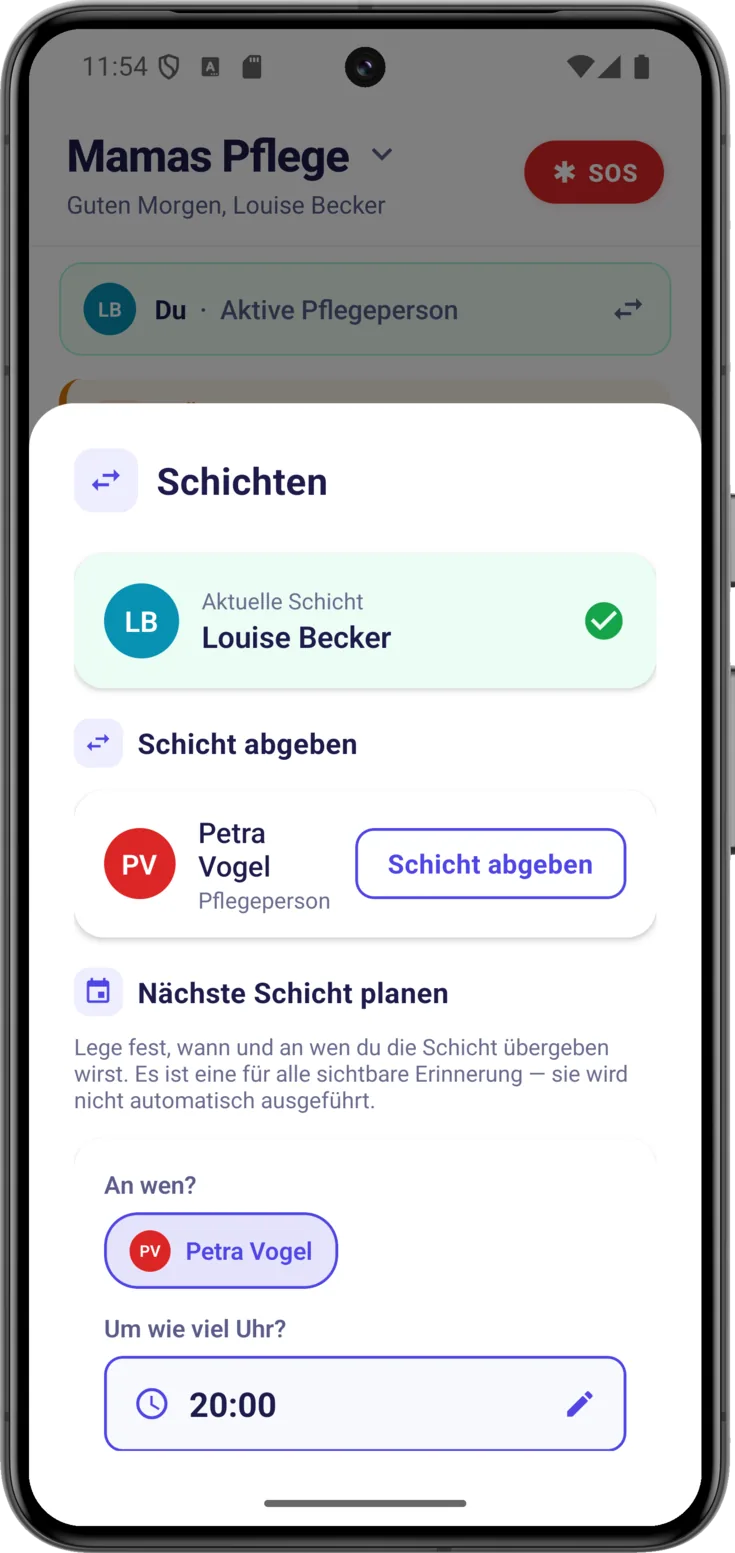 Schicht abgeben
