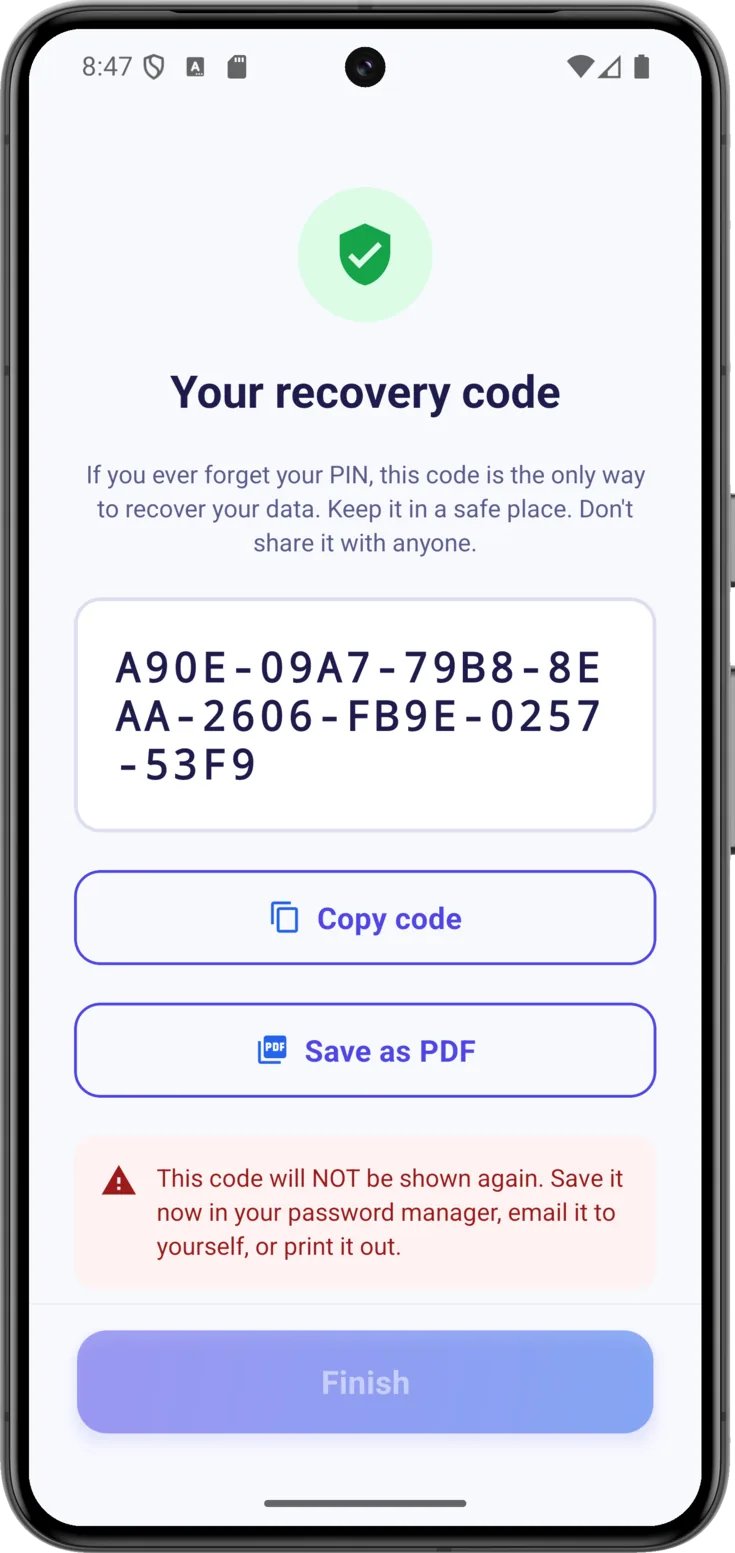 Backup code