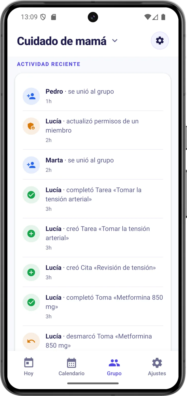 Actividad reciente