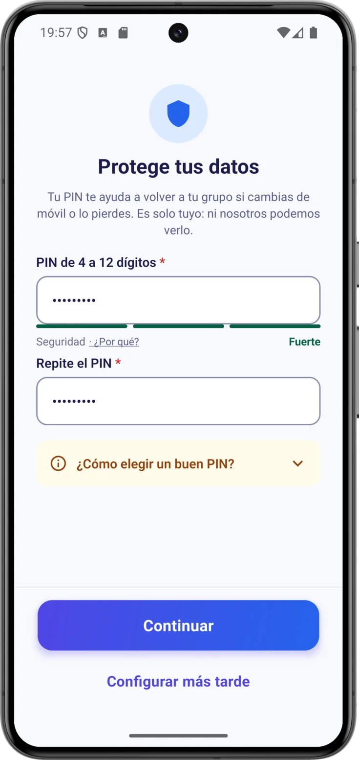 Repite el PIN